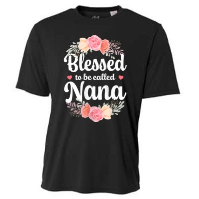 Blessed Nana Christian Grandma Floral MotherS Day Cooling Performance Crew T-Shirt