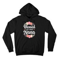 Blessed Nana Christian Grandma Floral MotherS Day Hoodie