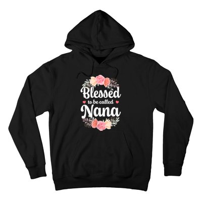 Blessed Nana Christian Grandma Floral MotherS Day Hoodie