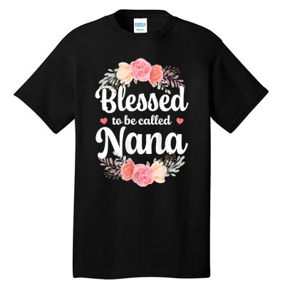 Blessed Nana Christian Grandma Floral MotherS Day Tall T-Shirt