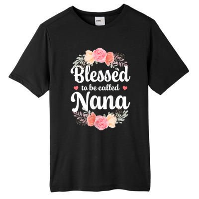 Blessed Nana Christian Grandma Floral MotherS Day Tall Fusion ChromaSoft Performance T-Shirt