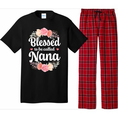 Blessed Nana Christian Grandma Floral MotherS Day Pajama Set