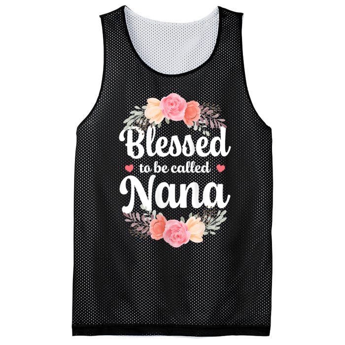 Blessed Nana Christian Grandma Floral MotherS Day Mesh Reversible Basketball Jersey Tank