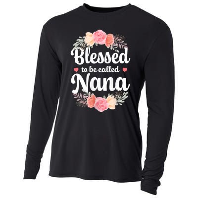 Blessed Nana Christian Grandma Floral MotherS Day Cooling Performance Long Sleeve Crew