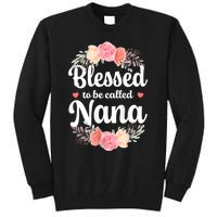 Blessed Nana Christian Grandma Floral MotherS Day Tall Sweatshirt