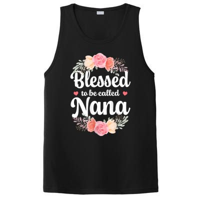 Blessed Nana Christian Grandma Floral MotherS Day PosiCharge Competitor Tank