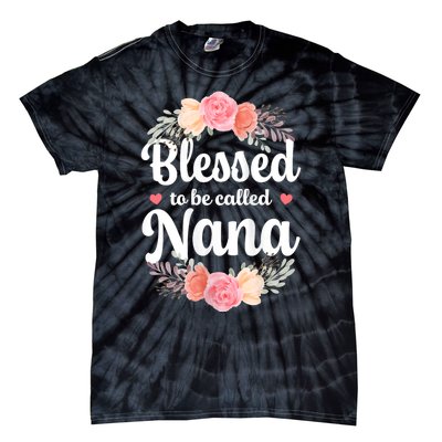 Blessed Nana Christian Grandma Floral MotherS Day Tie-Dye T-Shirt