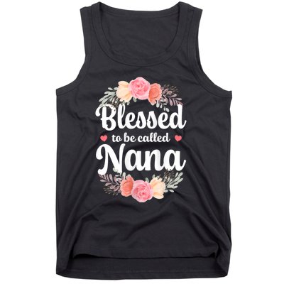 Blessed Nana Christian Grandma Floral MotherS Day Tank Top