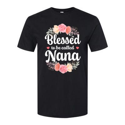 Blessed Nana Christian Grandma Floral MotherS Day Softstyle CVC T-Shirt