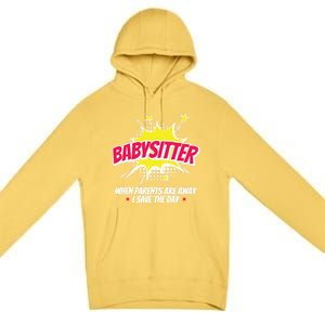 Babysitter Nanny Care Care Superhero Theme Gift Premium Pullover Hoodie