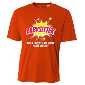 Babysitter Nanny Care Care Superhero Theme Gift Cooling Performance Crew T-Shirt