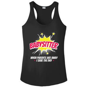 Babysitter Nanny Care Care Superhero Theme Gift Ladies PosiCharge Competitor Racerback Tank