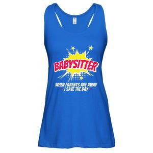 Babysitter Nanny Care Care Superhero Theme Gift Ladies Essential Flowy Tank