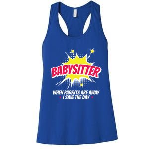 Babysitter Nanny Care Care Superhero Theme Gift Women's Racerback Tank