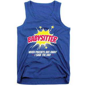 Babysitter Nanny Care Care Superhero Theme Gift Tank Top