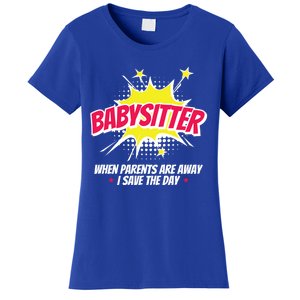 Babysitter Nanny Care Care Superhero Theme Gift Women's T-Shirt