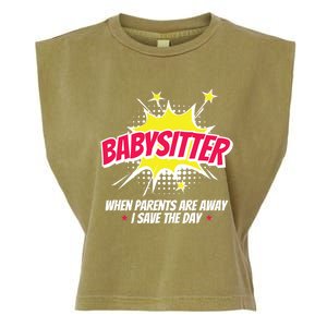 Babysitter Nanny Care Care Superhero Theme Gift Garment-Dyed Women's Muscle Tee