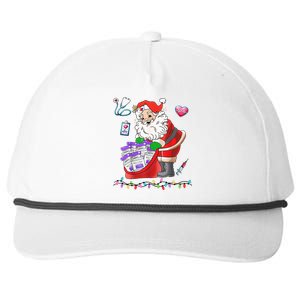 Botox Nurse Christmas Aesthetic Nurse Injecto Botox Santa Snapback Five-Panel Rope Hat