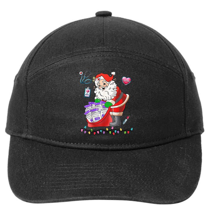 Botox Nurse Christmas Aesthetic Nurse Injecto Botox Santa 7-Panel Snapback Hat