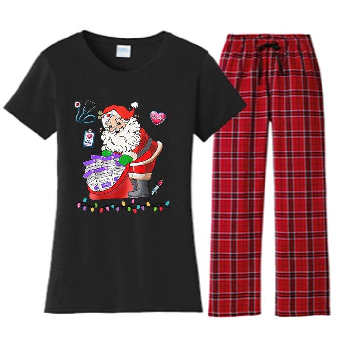 Botox Nurse Christmas Aesthetic Nurse Injecto Botox Santa Women's Flannel Pajama Set