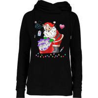 Botox Nurse Christmas Aesthetic Nurse Injecto Botox Santa Womens Funnel Neck Pullover Hood