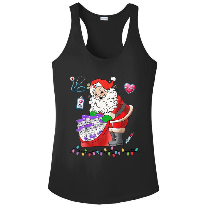 Botox Nurse Christmas Aesthetic Nurse Injecto Botox Santa Ladies PosiCharge Competitor Racerback Tank