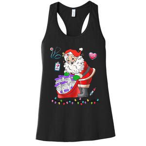 Botox Nurse Christmas Aesthetic Nurse Injecto Botox Santa Women's Racerback Tank