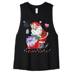 Botox Nurse Christmas Aesthetic Nurse Injecto Botox Santa Women's Racerback Cropped Tank