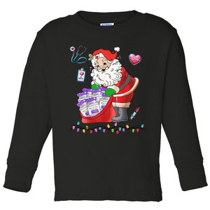 Botox Nurse Christmas Aesthetic Nurse Injecto Botox Santa Toddler Long Sleeve Shirt