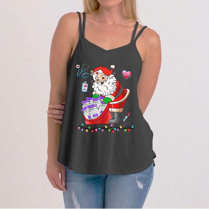 Botox Nurse Christmas Aesthetic Nurse Injecto Botox Santa Women's Strappy Tank