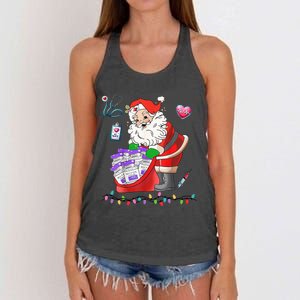 Botox Nurse Christmas Aesthetic Nurse Injecto Botox Santa Women's Knotted Racerback Tank