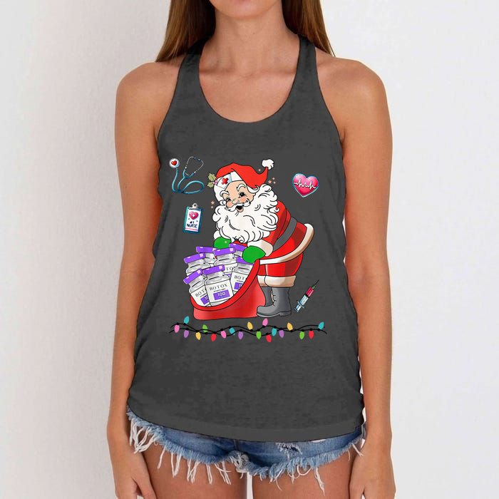 Botox Nurse Christmas Aesthetic Nurse Injecto Botox Santa Women's Knotted Racerback Tank