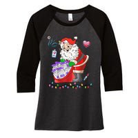 Botox Nurse Christmas Aesthetic Nurse Injecto Botox Santa Women's Tri-Blend 3/4-Sleeve Raglan Shirt