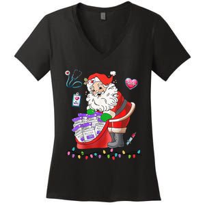 Botox Nurse Christmas Aesthetic Nurse Injecto Botox Santa Women's V-Neck T-Shirt