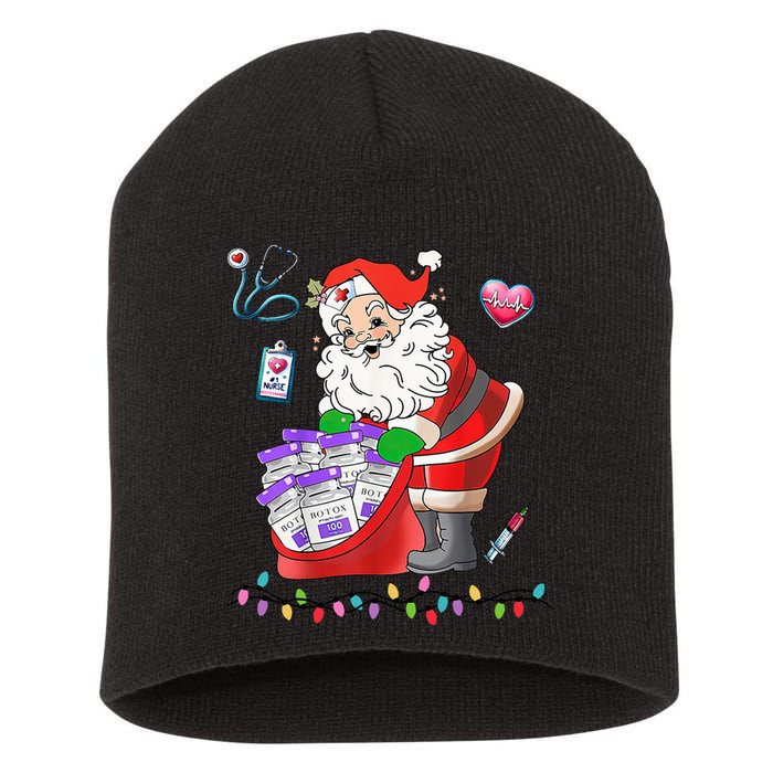 Botox Nurse Christmas Aesthetic Nurse Injecto Botox Santa Short Acrylic Beanie