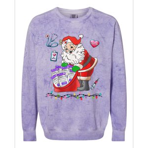 Botox Nurse Christmas Aesthetic Nurse Injecto Botox Santa Colorblast Crewneck Sweatshirt