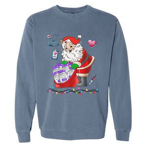 Botox Nurse Christmas Aesthetic Nurse Injecto Botox Santa Garment-Dyed Sweatshirt