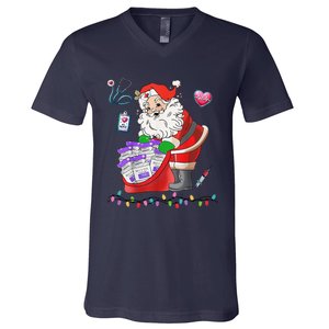 Botox Nurse Christmas Aesthetic Nurse Injecto Botox Santa V-Neck T-Shirt