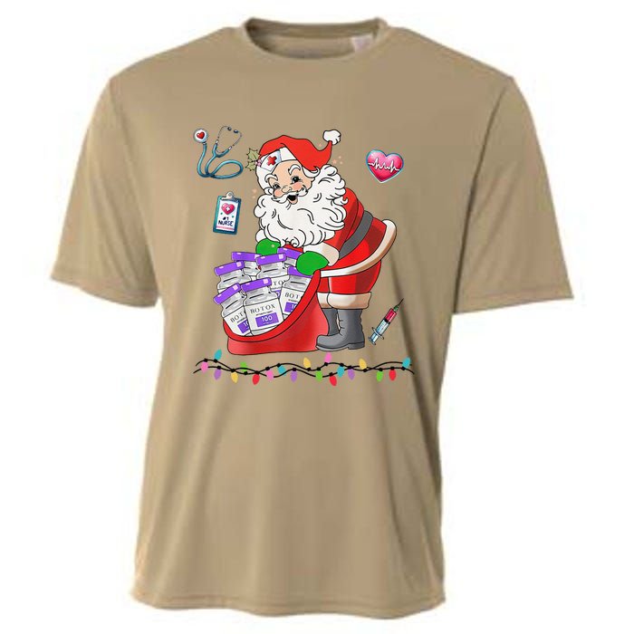 Botox Nurse Christmas Aesthetic Nurse Injecto Botox Santa Cooling Performance Crew T-Shirt