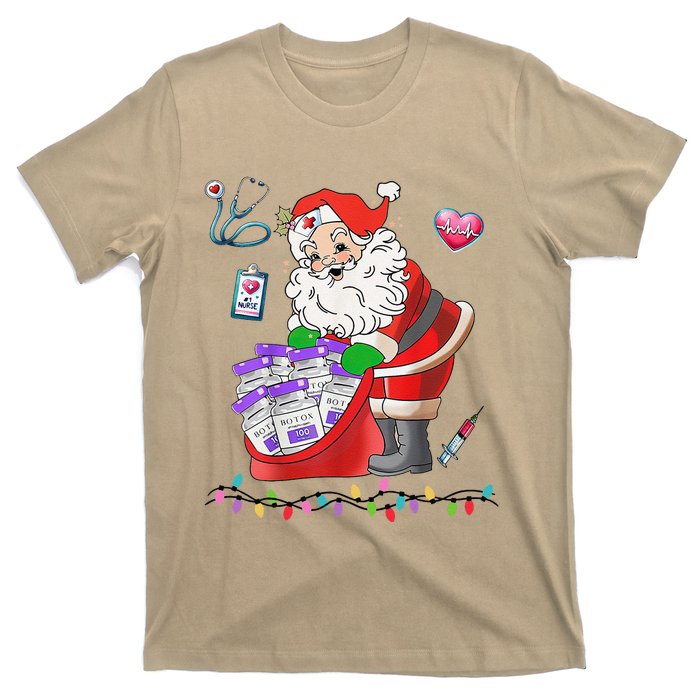 Botox Nurse Christmas Aesthetic Nurse Injecto Botox Santa T-Shirt