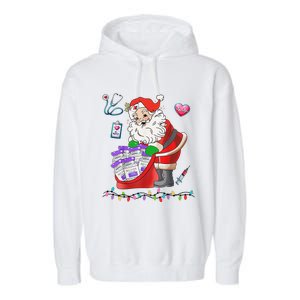 Botox Nurse Christmas Aesthetic Nurse Injecto Botox Santa Garment-Dyed Fleece Hoodie