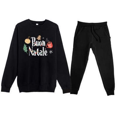 Buon Natale Christmas Italy Italians Gift Premium Crewneck Sweatsuit Set