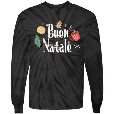 Buon Natale Christmas Italy Italians Gift Tie-Dye Long Sleeve Shirt