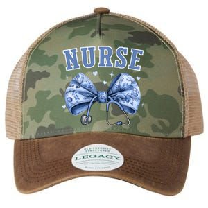 Blue Nurse Coquette Bow Stethoscope Nursing Medical Doctor Cool Gift Legacy Tie Dye Trucker Hat