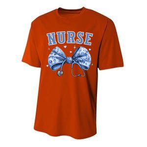 Blue Nurse Coquette Bow Stethoscope Nursing Medical Doctor Cool Gift Performance Sprint T-Shirt