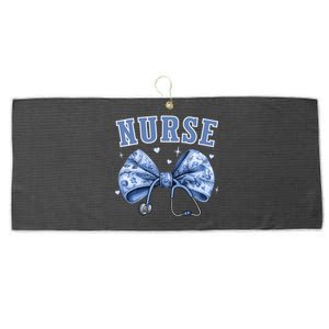 Blue Nurse Coquette Bow Stethoscope Nursing Medical Doctor Cool Gift Large Microfiber Waffle Golf Towel