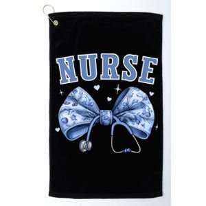 Blue Nurse Coquette Bow Stethoscope Nursing Medical Doctor Cool Gift Platinum Collection Golf Towel