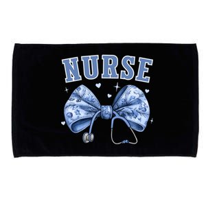 Blue Nurse Coquette Bow Stethoscope Nursing Medical Doctor Cool Gift Microfiber Hand Towel