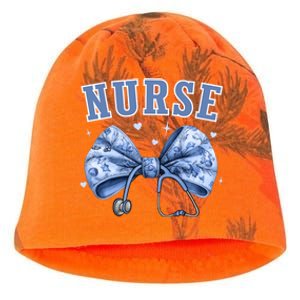 Blue Nurse Coquette Bow Stethoscope Nursing Medical Doctor Cool Gift Kati - Camo Knit Beanie