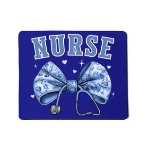 Blue Nurse Coquette Bow Stethoscope Nursing Medical Doctor Cool Gift Mousepad